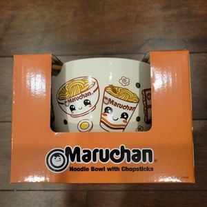 NEW Maruchan Ramen Noodle Round Ceramic Bowl with Chopsticks